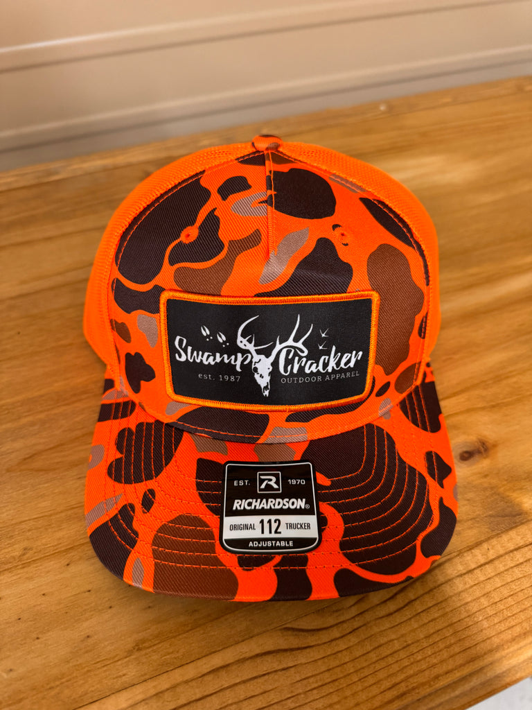 Blaze Duck camo logo Swamp Cracker patch hat