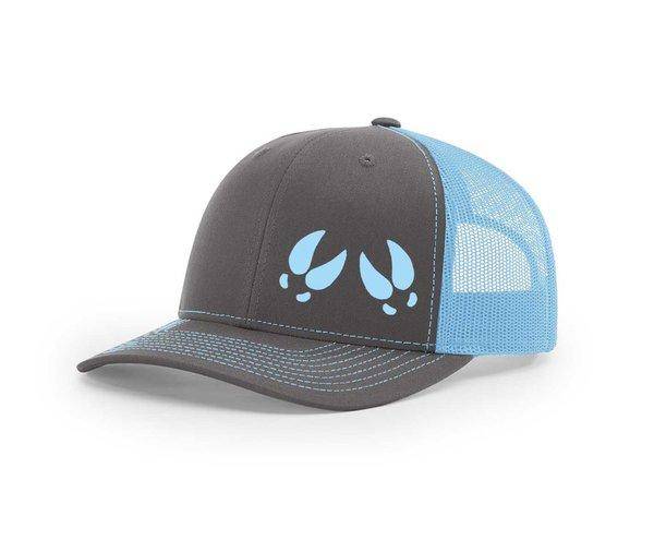Deer Tracks Swamp Cracker Snapback Hat, Charcoal/Columbia Blue