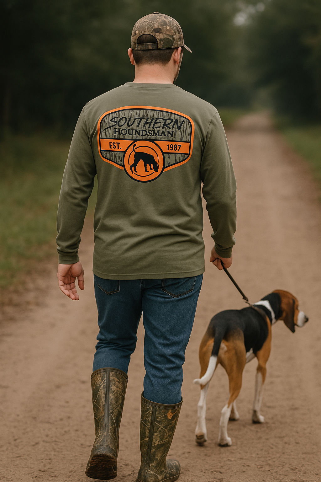 Southern Houndsman Long Sleeve Bark Camo Logo Shirt