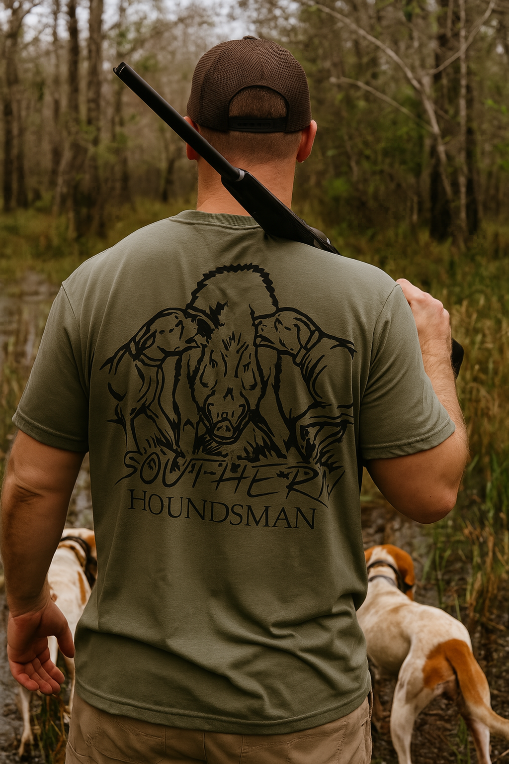 Double Hog Catch Dog Southern Houndsman T-Shirt