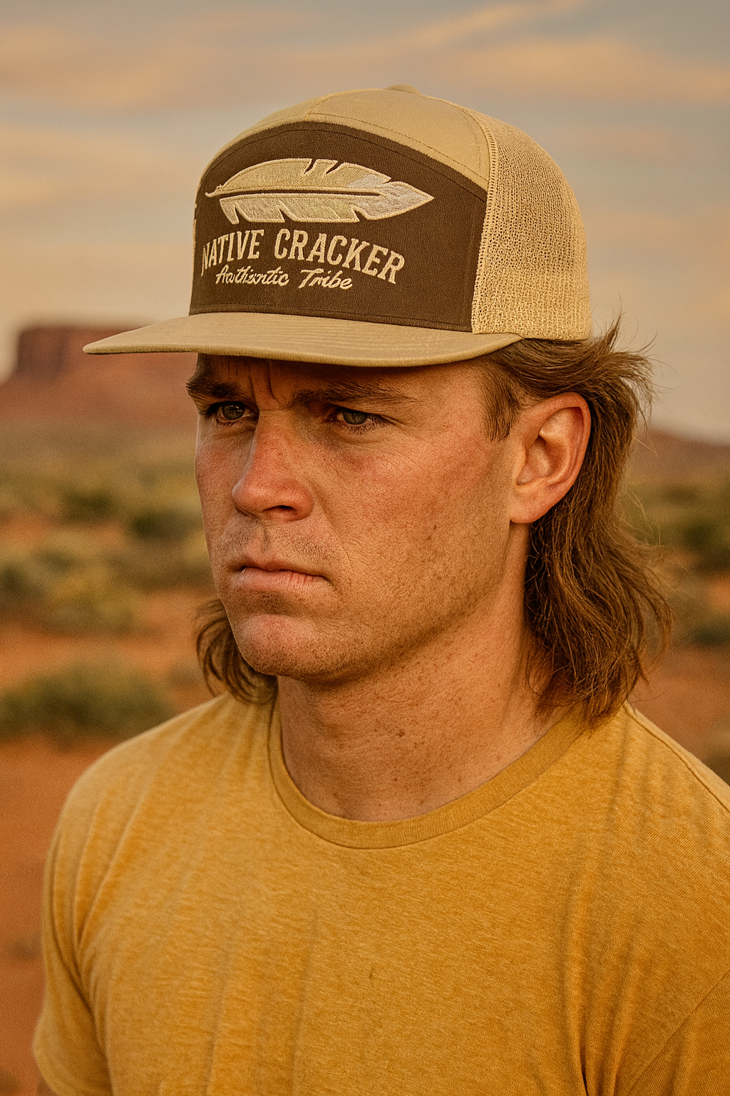 Native Cracker Feather Flatbill SnapBack Hat