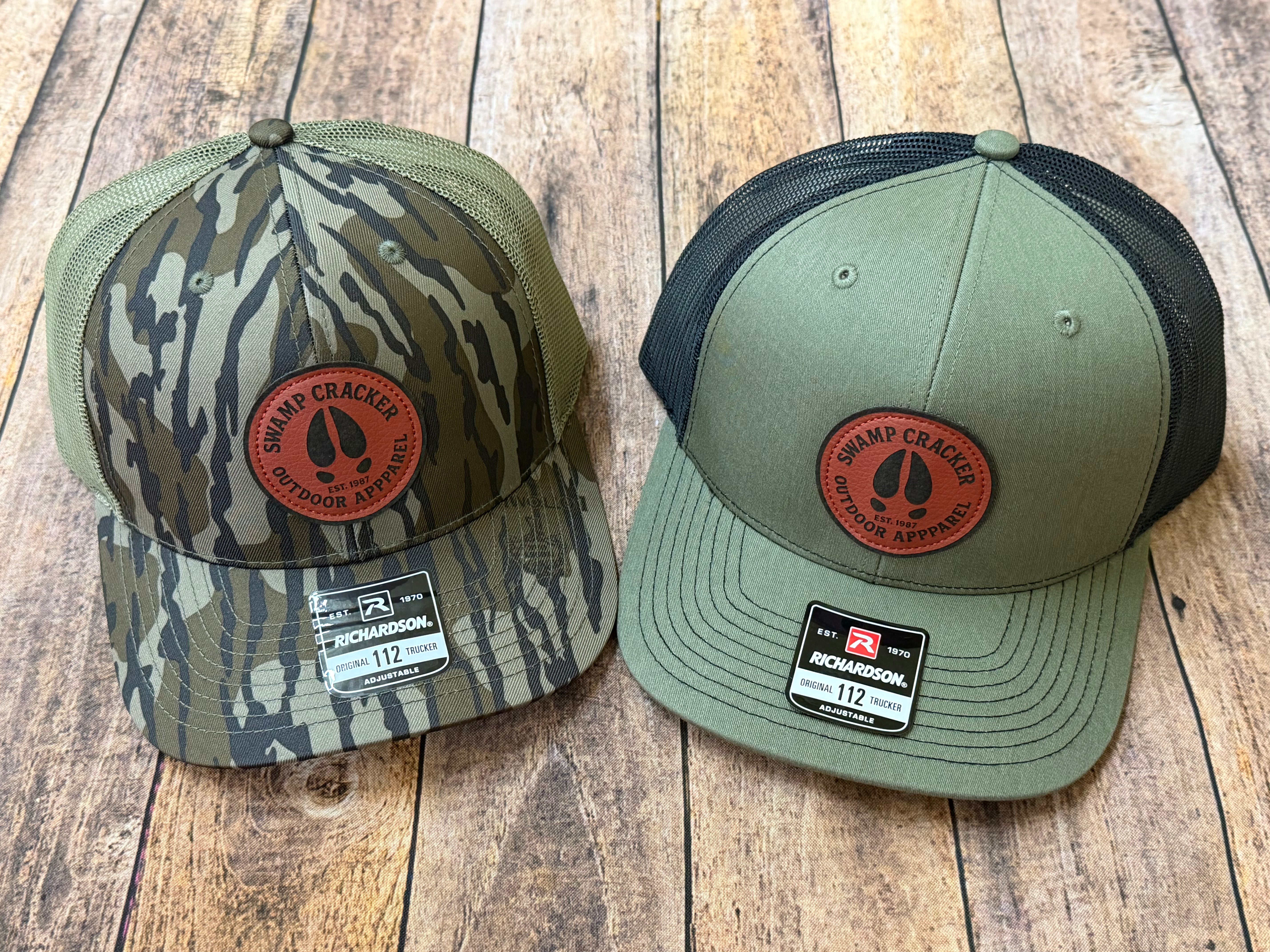 Swamp Cracker Deer Track Leather Patch Hat
