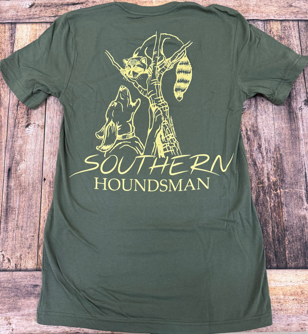 Coon Up Close Flesh Southern Houndsman T-Shirt