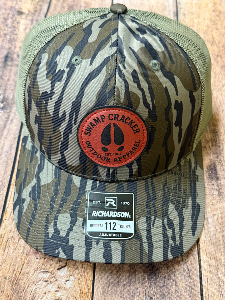 Swamp Cracker Deer Track Leather Patch Hat