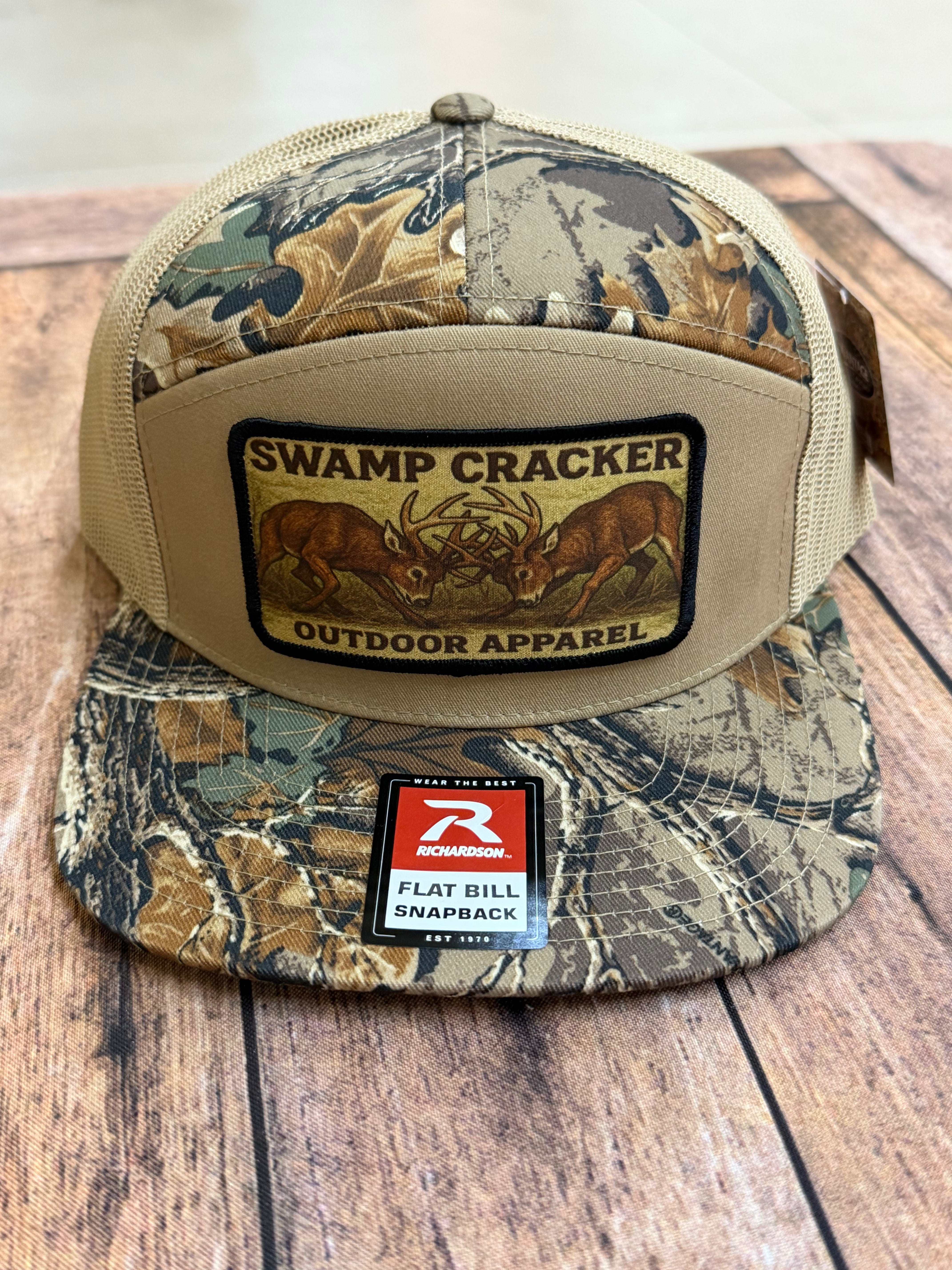 Swamp Cracker Flat Bill Buck Fight Patch Hat