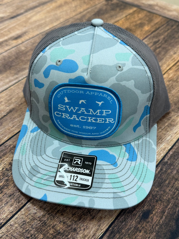 Swamp Cracker Duck Duck Goose Blue patch hat