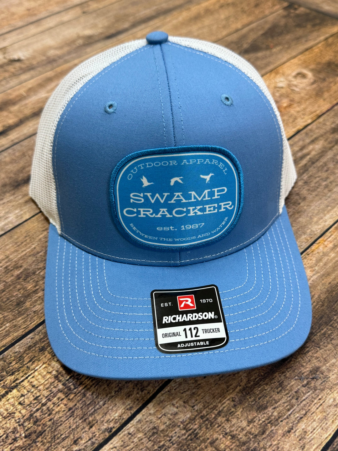 Swamp Cracker Duck Duck Goose Blue patch hat