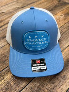 Duck Duck Goose Blue Swamp Cracker patch hat