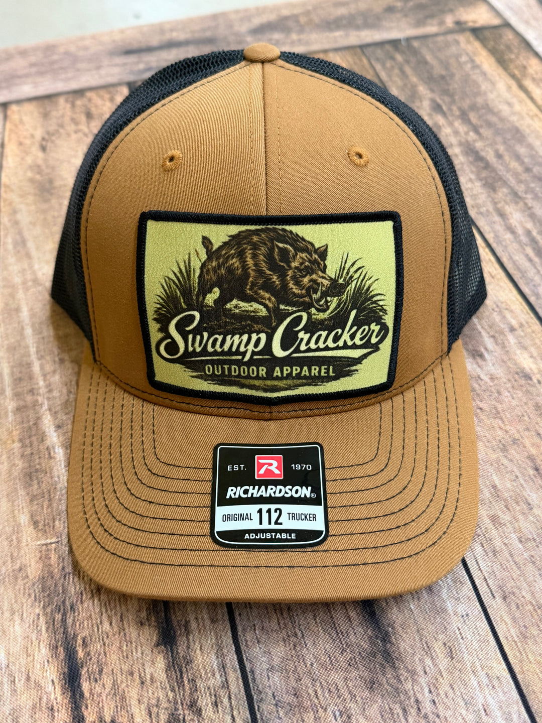 Swamp Cracker Postcard Patch Wild Hog Hat