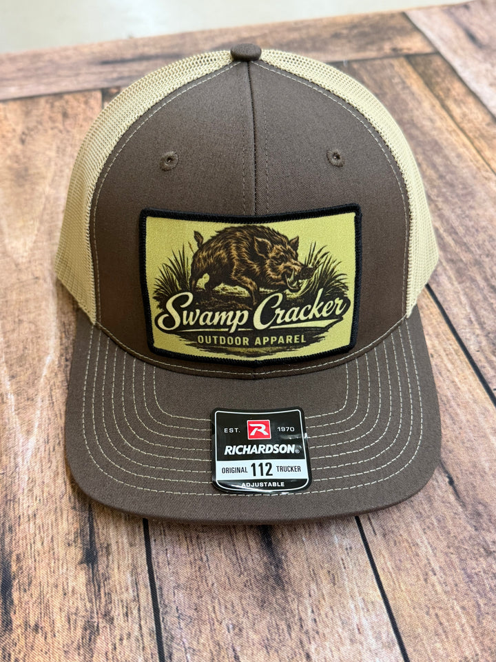 Swamp Cracker Postcard Patch Wild Hog Hat