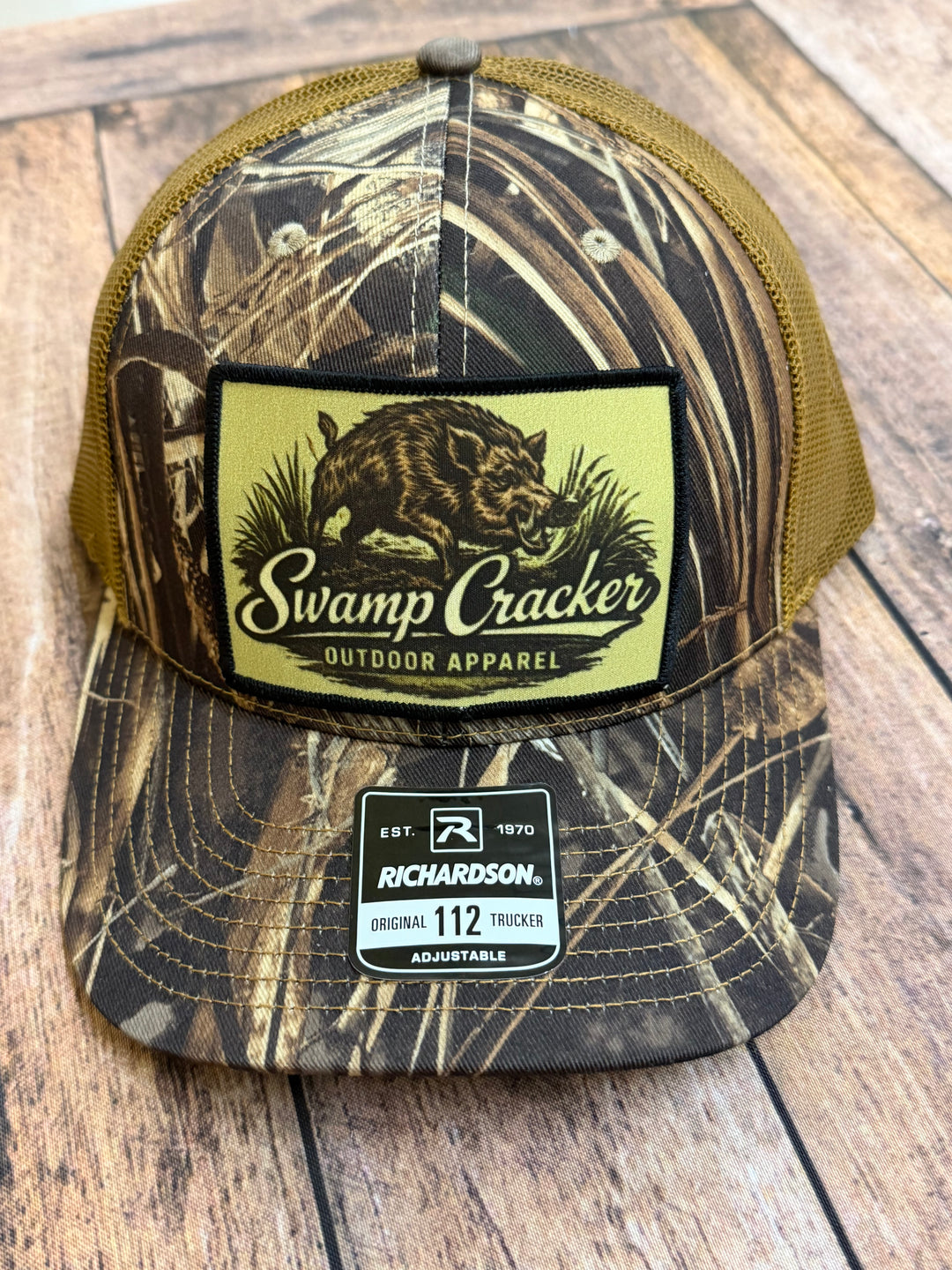 Swamp Cracker Postcard Patch Wild Hog Hat