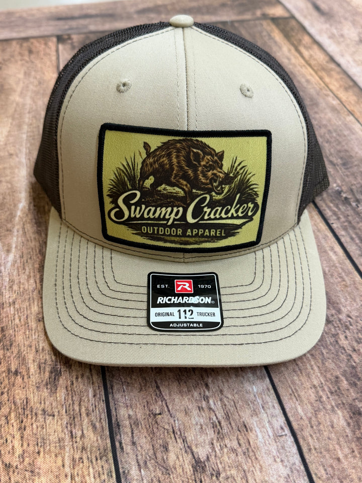 Swamp Cracker Postcard Patch Wild Hog Hat