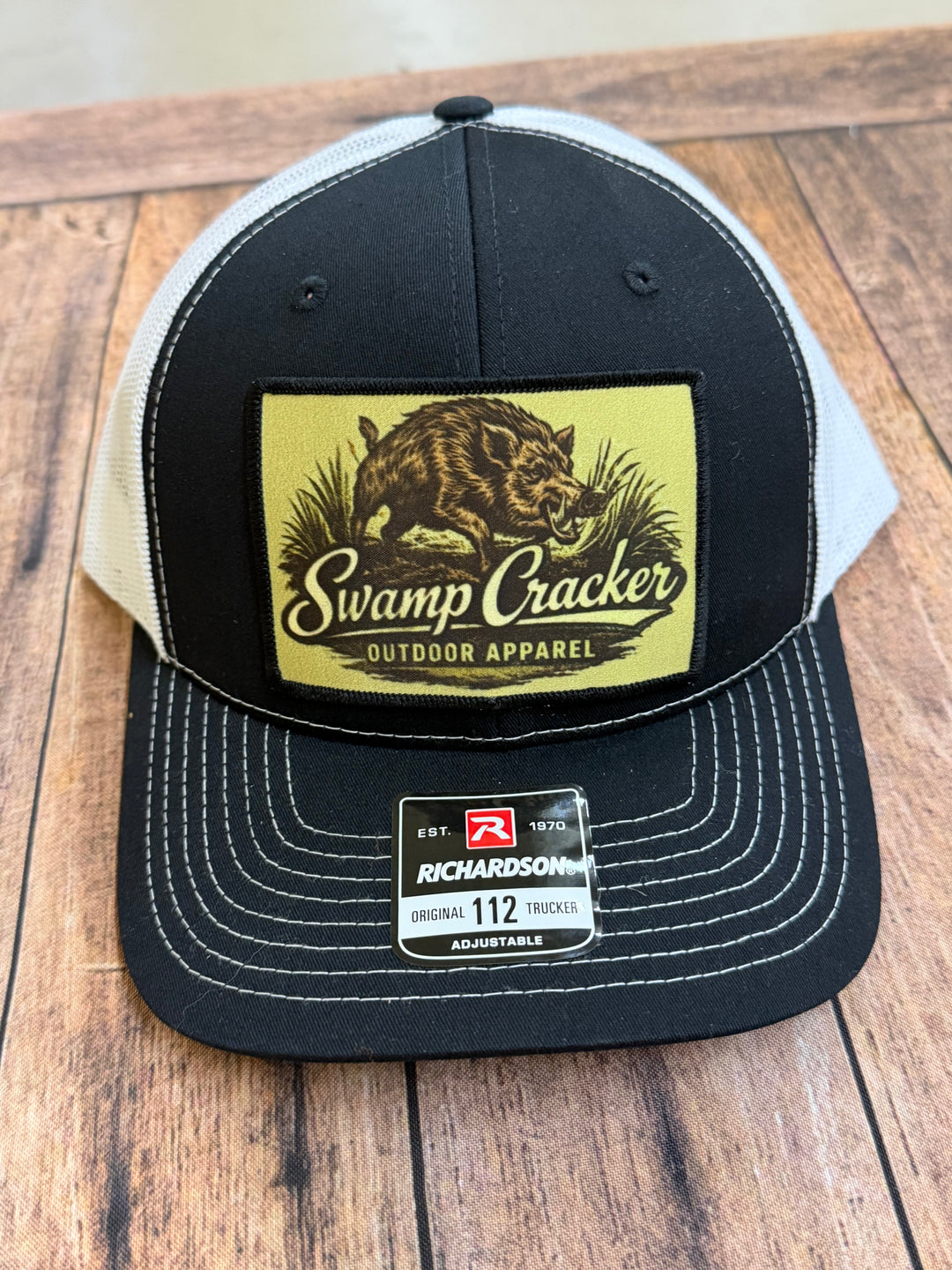 Swamp Cracker Postcard Patch Wild Hog Hat
