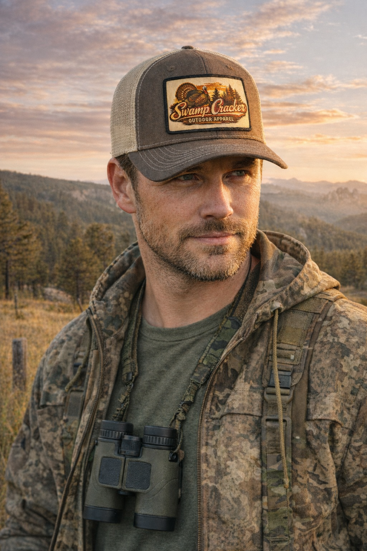 Swamp Cracker Postcard Patch Wild Turkey Hat