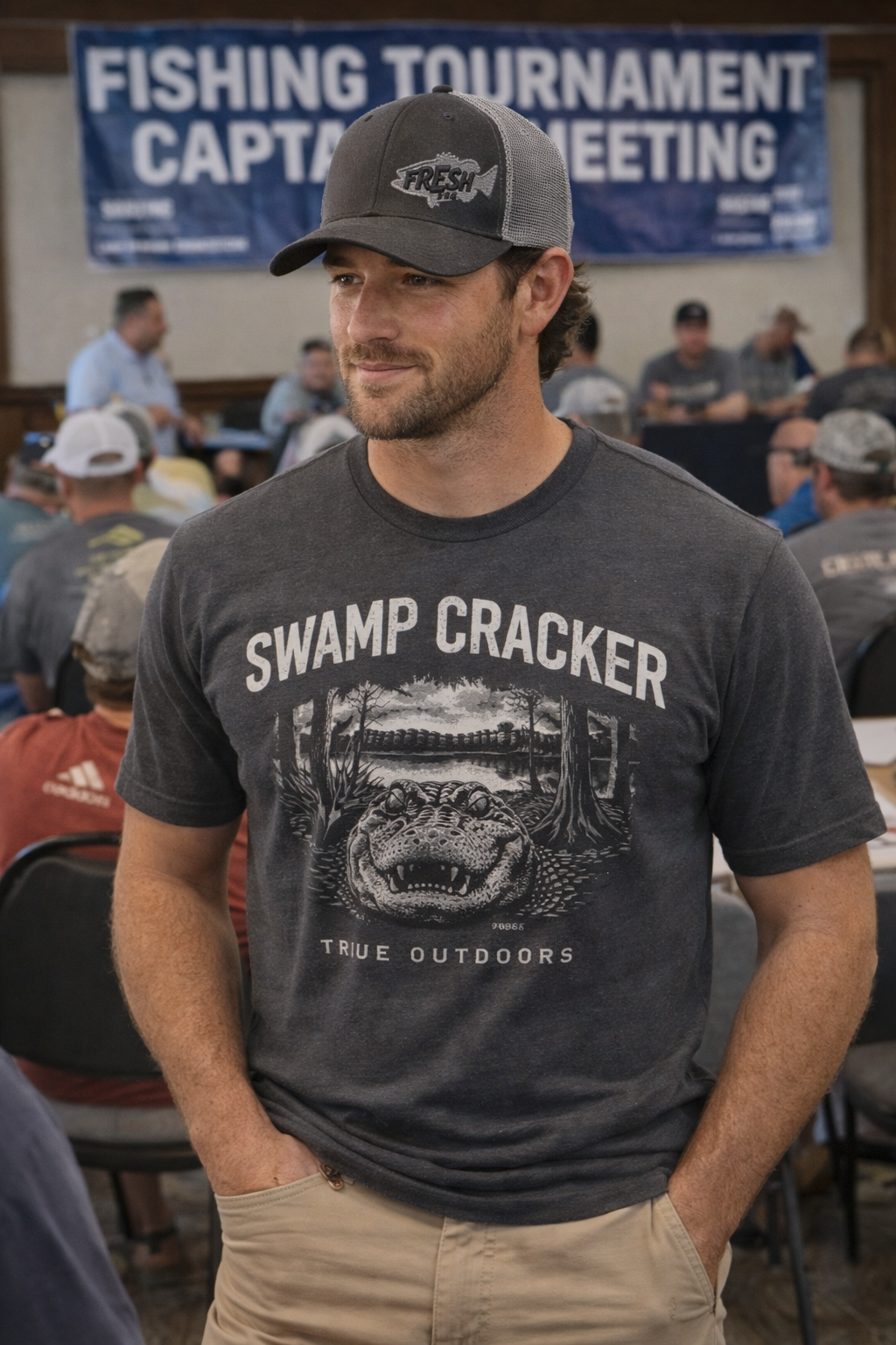 Fresh Bass Swamp Cracker patch hat