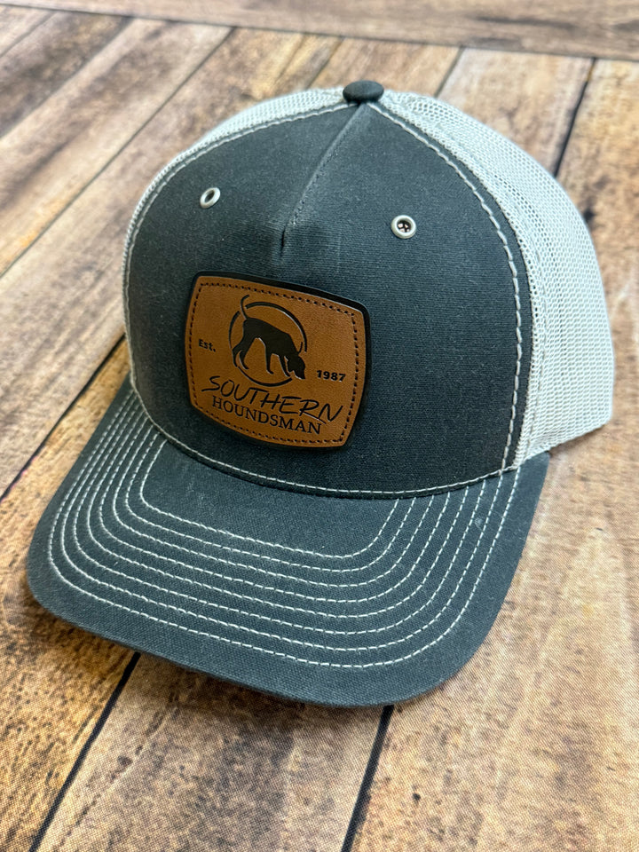 Southern  Houndsman Leather Logo waxed patch Snapback Hat