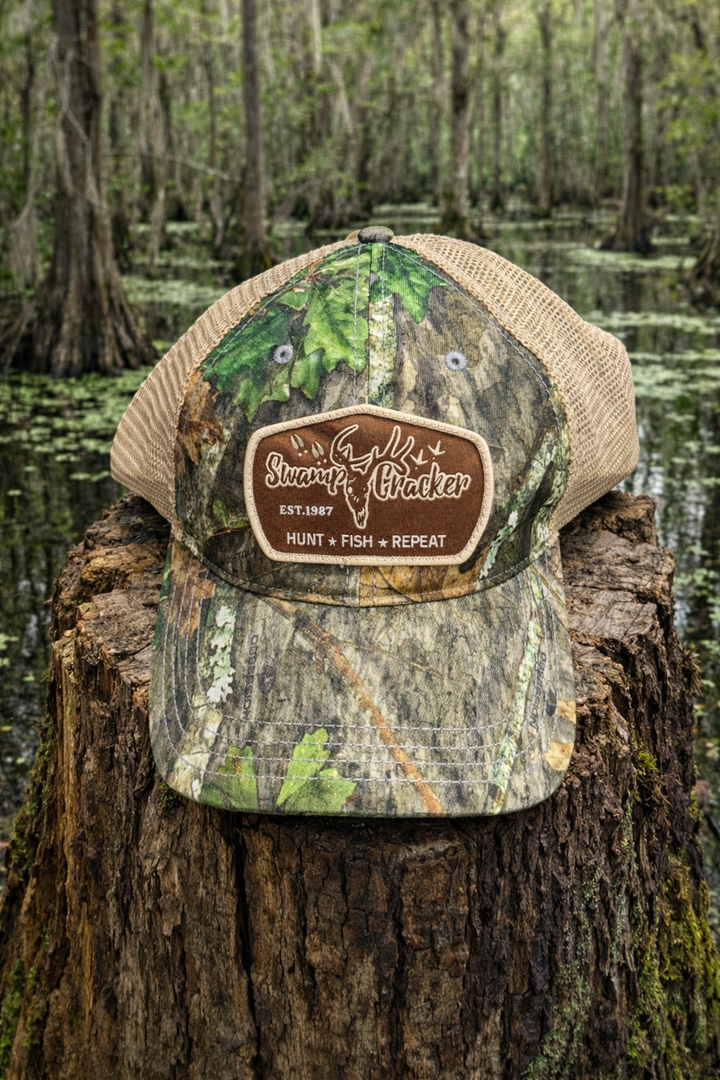 Swamp Cracker Hunt Fish Repeat Patch Hat