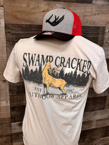 Big Buck Licking Branch Swamp Cracker Shirt, Medium