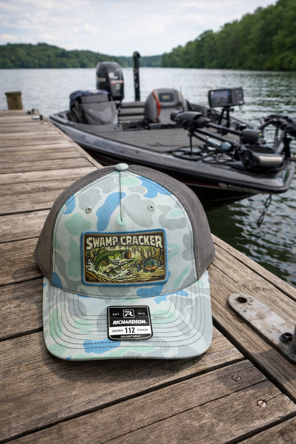 Swamp Cracker Bass Chasing Bream patch hat