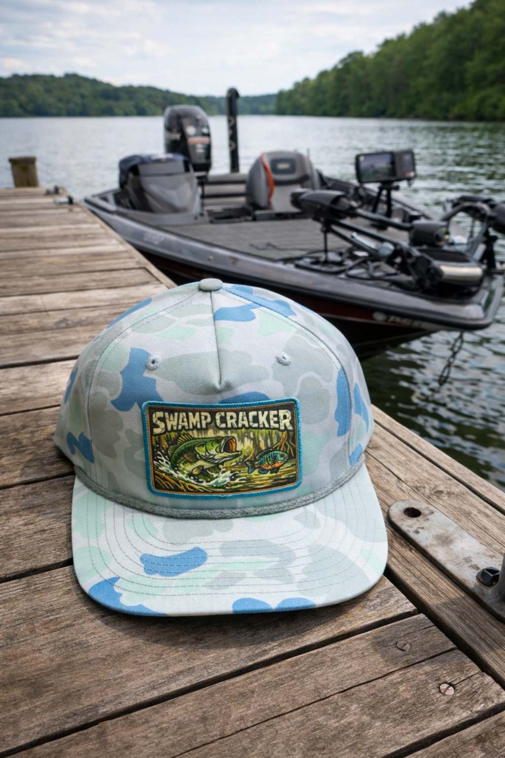Swamp Cracker Bass Chasing Bream patch hat