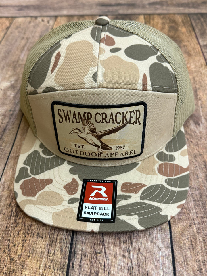 Swamp Cracker 7 Panel Flying Duck Patch Hat