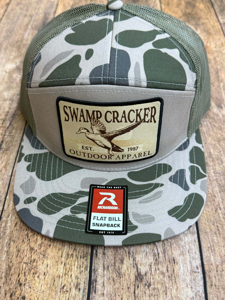 Swamp Cracker 7 Panel Flying Duck Patch Hat