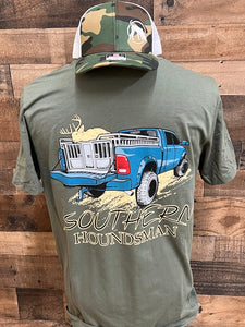 Deer on Dogbox Southern Houndsman T-Shirt