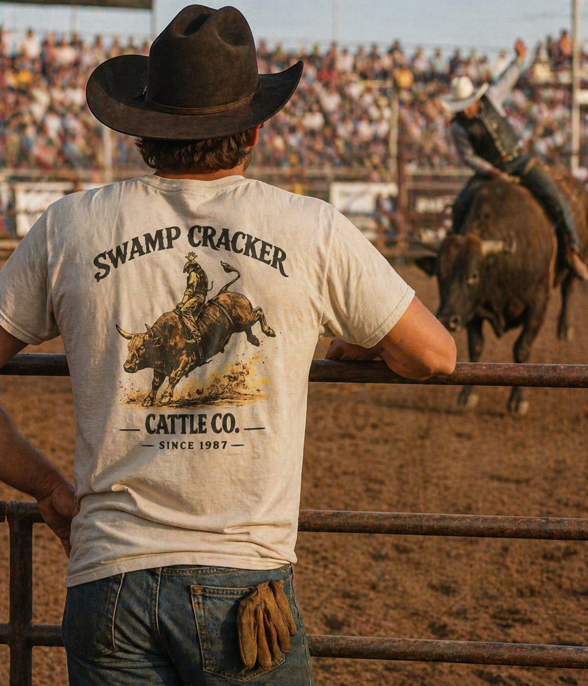 Rodeo Bull Rider Swamp Cracker Cattle Company Shirt