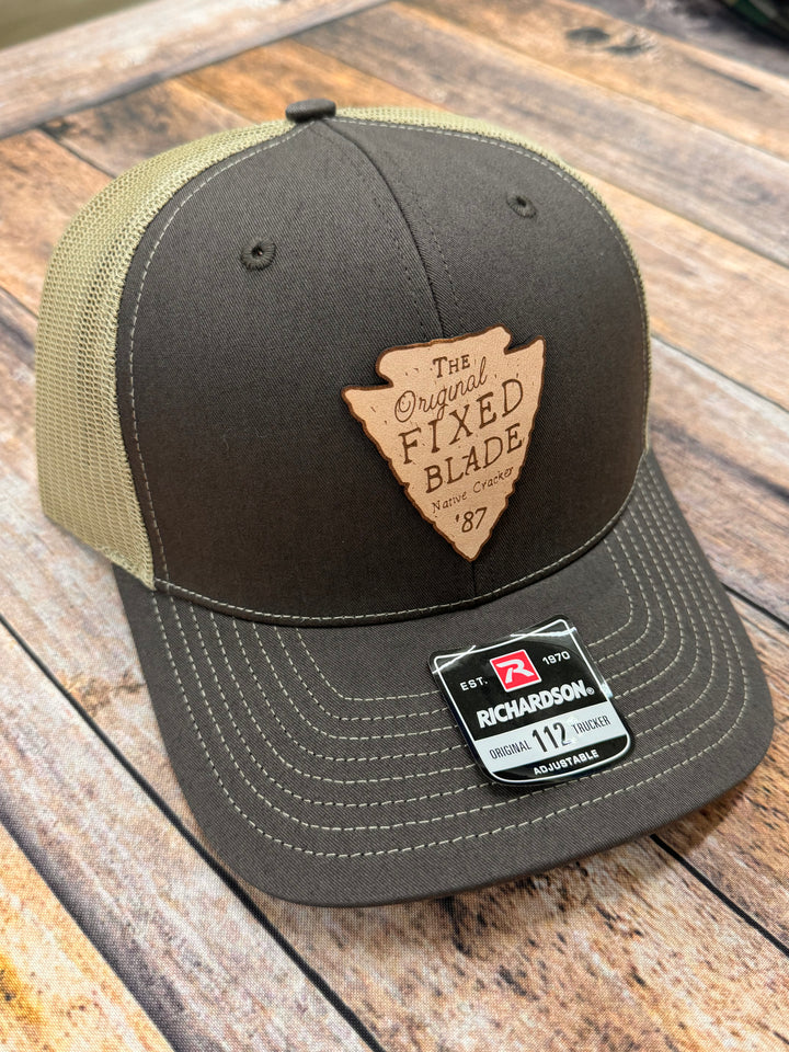 Native Cracker Fixed Blade Leather Patch Hat