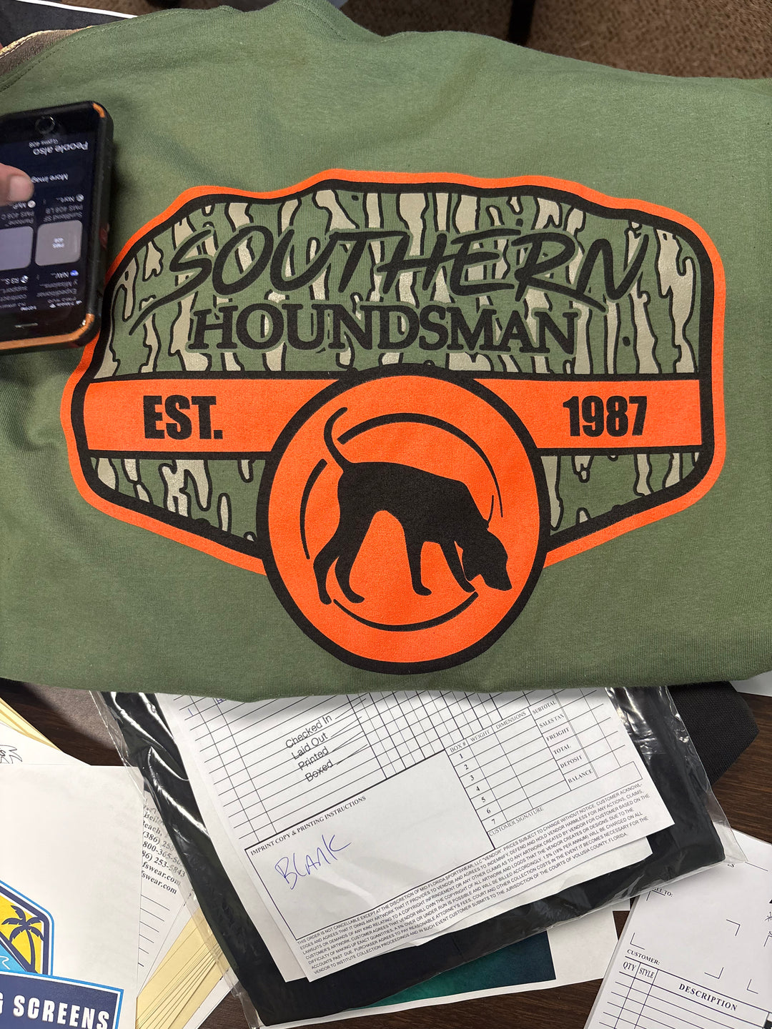 Southern Houndsman Long Sleeve Bark Camo Logo Shirt