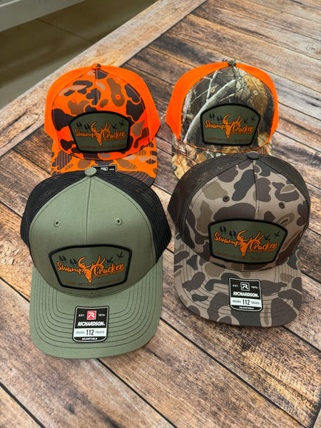 Swamp Cracker MIlitary Green/Orange Logo Patch Hat