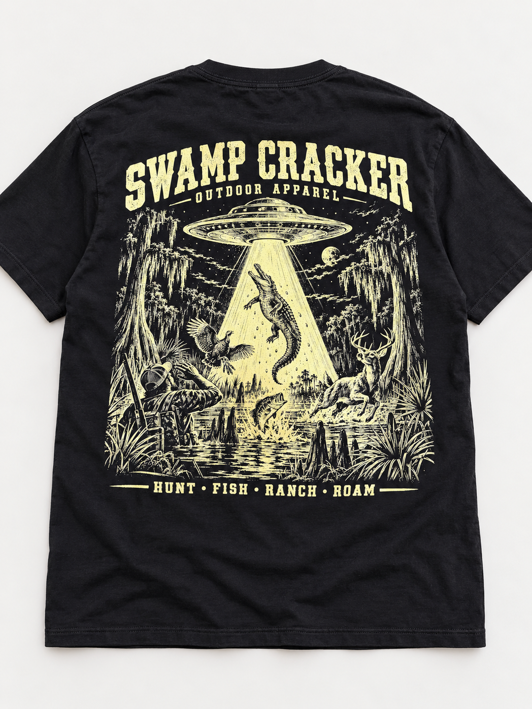 Swamp Cracker Alligator Abduction Graphic T-Shirt