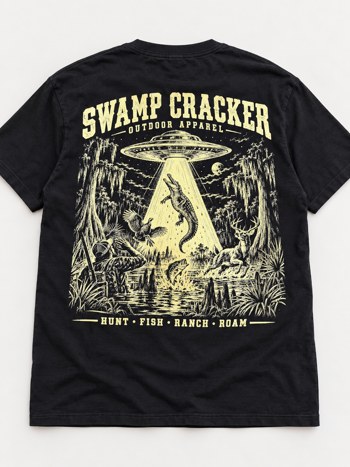 Swamp Cracker Alligator Abduction Graphic T-Shirt