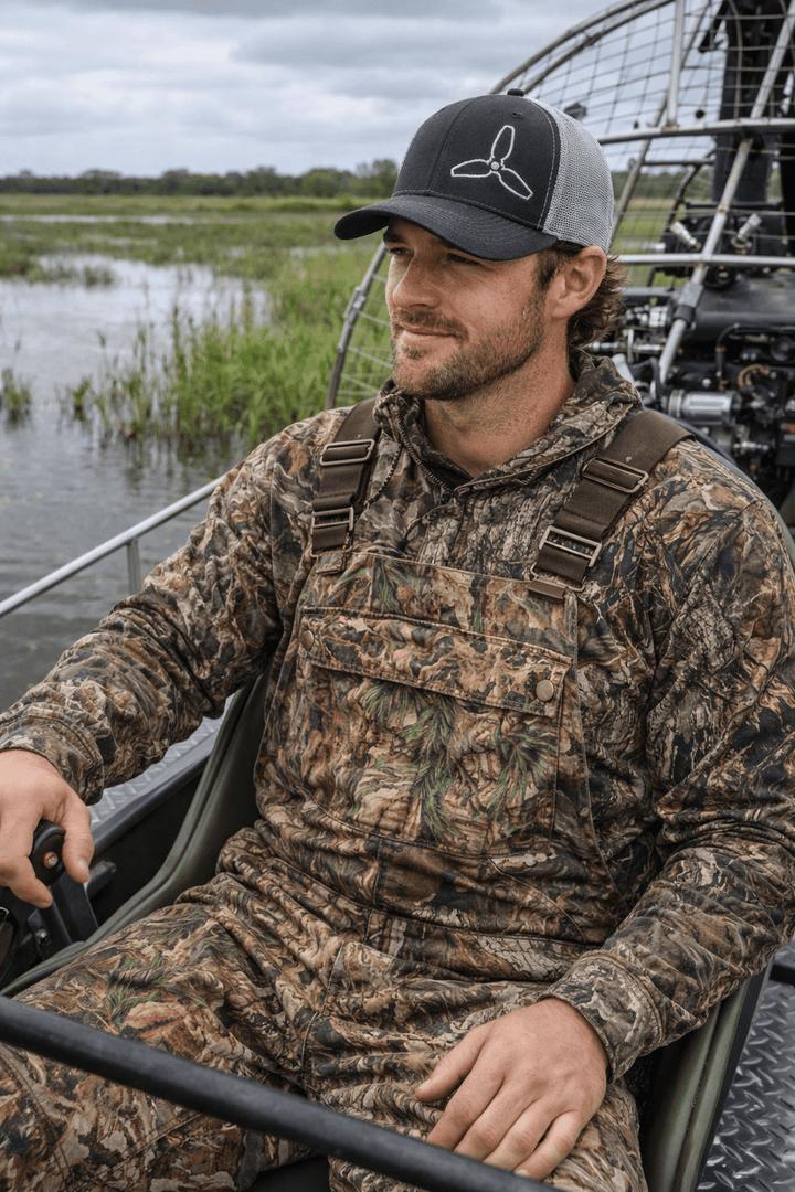 Airboat Blade Mesh Swamp Cracker Trucker Hat - Swamp Cracker Outdoor Apparel
