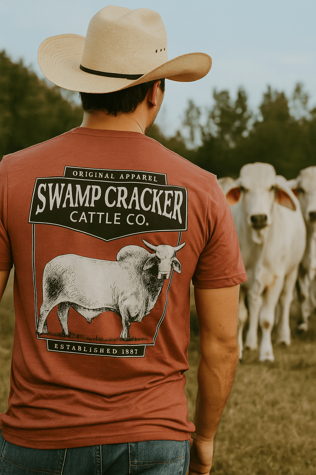 Brahman Bull Swamp Cracker Cattle Company Shirt - Swamp Cracker Outdoor Apparel