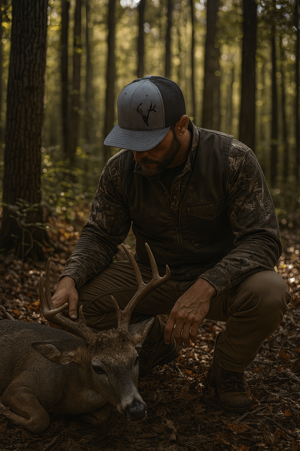 Deer Skull Swamp Cracker Snapback Hat - Swamp Cracker Outdoor Apparel