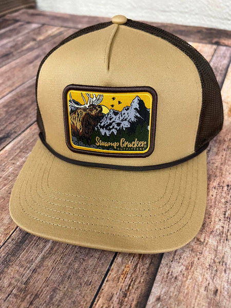 Mountain Elk Swamp Cracker Rope Patch Hat