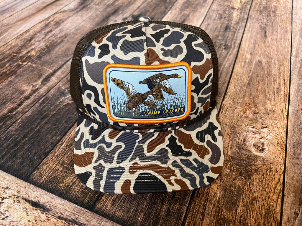Duck Camo Swamp Cracker Rope Patch Hat Swamp Cracker Outdoor Apparel
