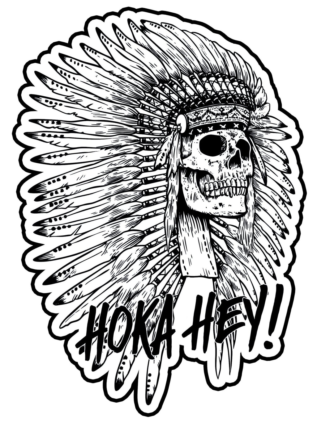Native Cracker Hoka Hey Chief Skull Sticker - Swamp Cracker Outdoor Apparel