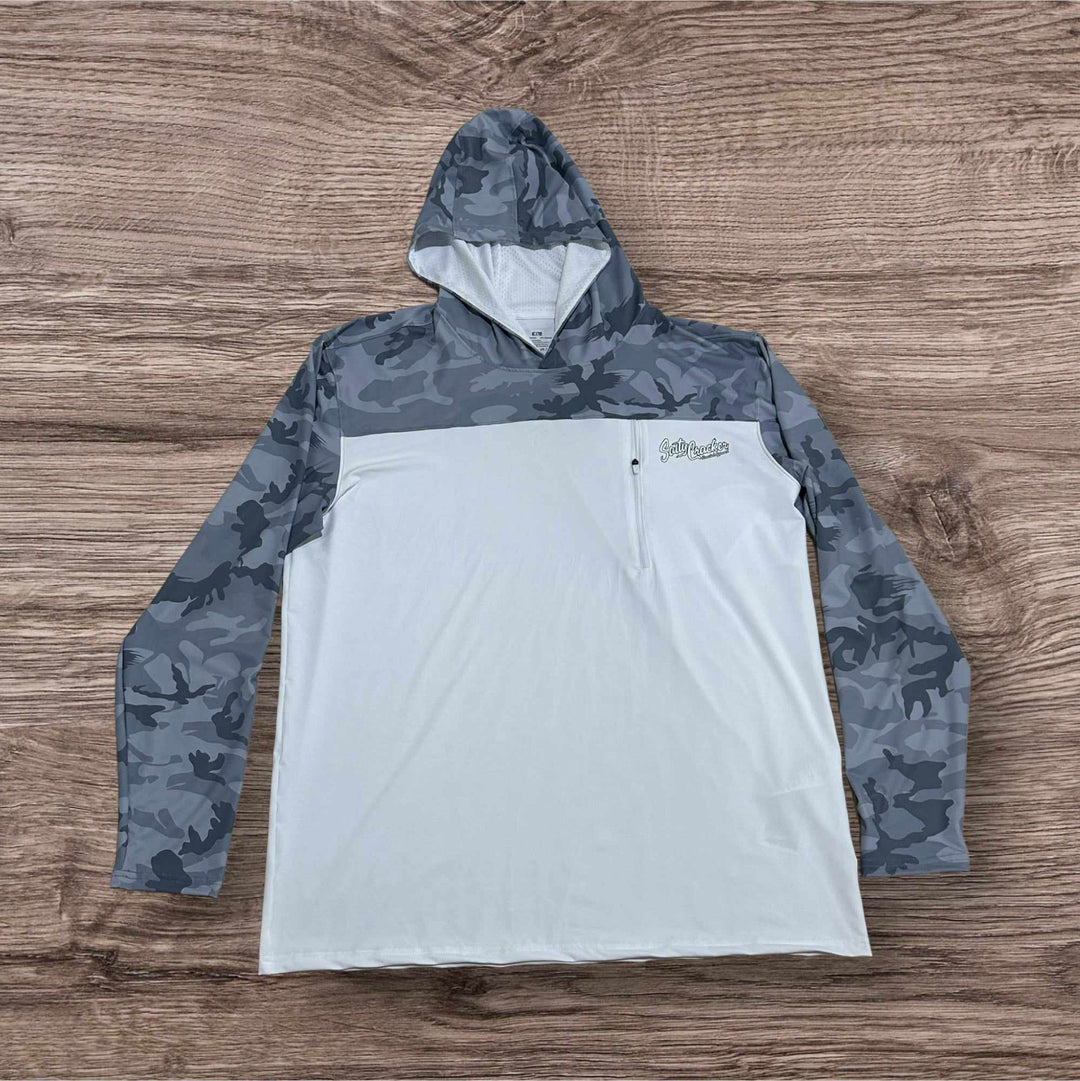 Salty Cracker Pullover upper camo long sleeve hooded t-shirt - Swamp Cracker Outdoor Apparel