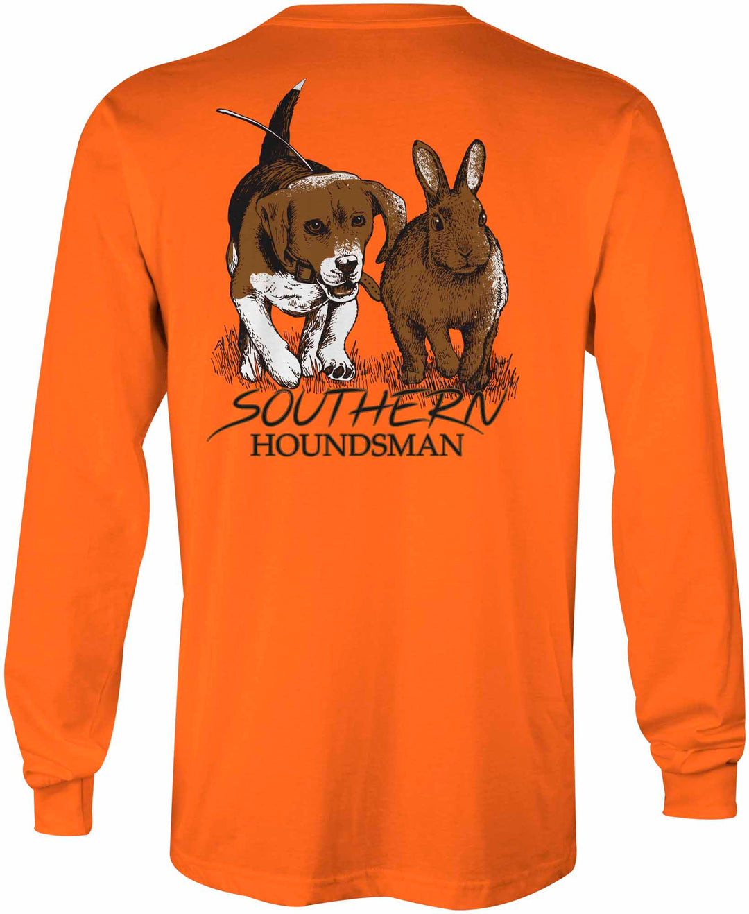 Southern Houndsman Long Sleeve Beagle chasing Rabbit T-Shirt - Swamp Cracker Outdoor Apparel