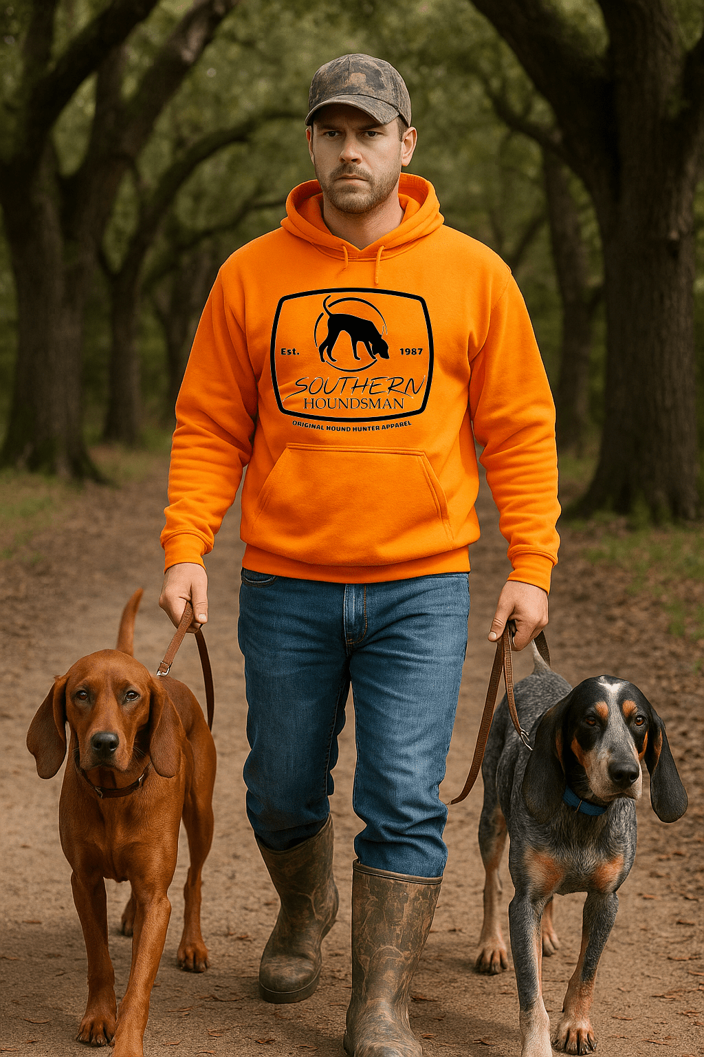 Southern Houndsman Safety Orange Pullover Hoodie - Swamp Cracker Outdoor Apparel
