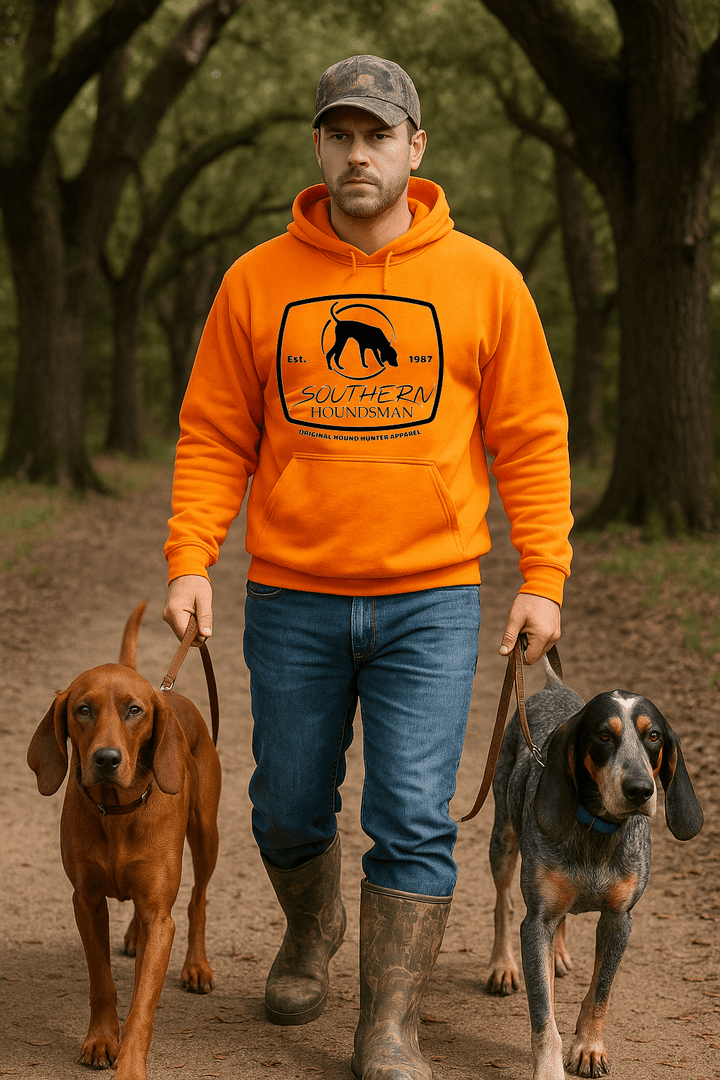 Southern Houndsman Safety Orange Pullover Hoodie - Swamp Cracker Outdoor Apparel