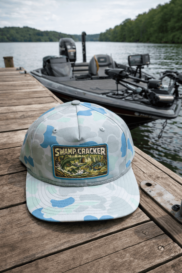 Swamp Cracker Bass Chasing Bream patch hat - Swamp Cracker Outdoor Apparel