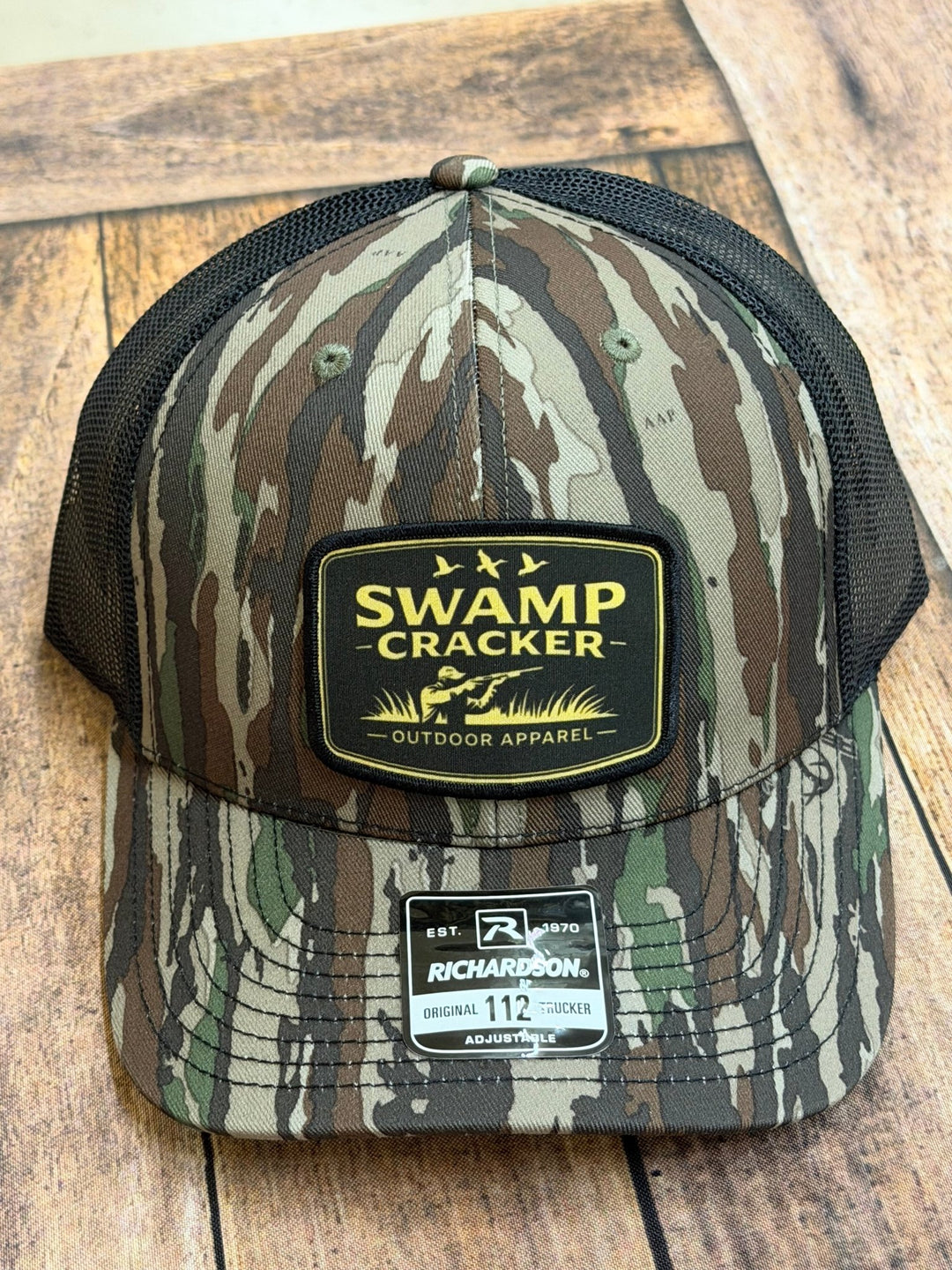 Swamp Cracker Black Label Logo Patch Hat - Swamp Cracker Outdoor Apparel