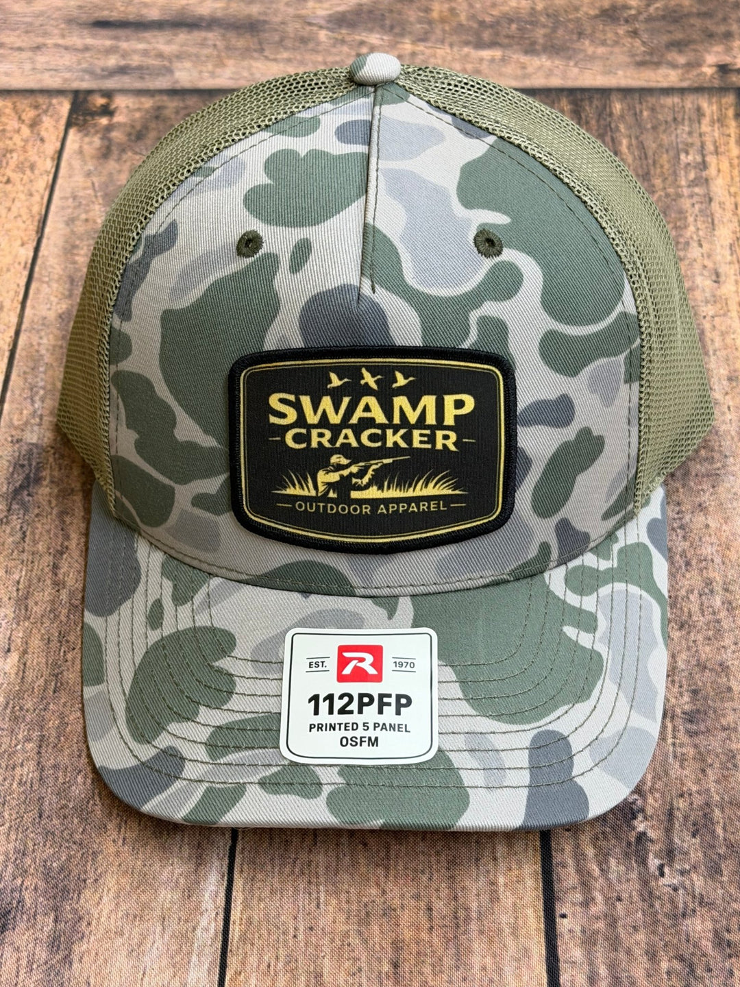 Swamp Cracker Black Label Logo Patch Hat - Swamp Cracker Outdoor Apparel