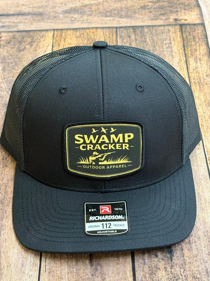 Swamp Cracker Black Label Logo Patch Hat - Swamp Cracker Outdoor Apparel