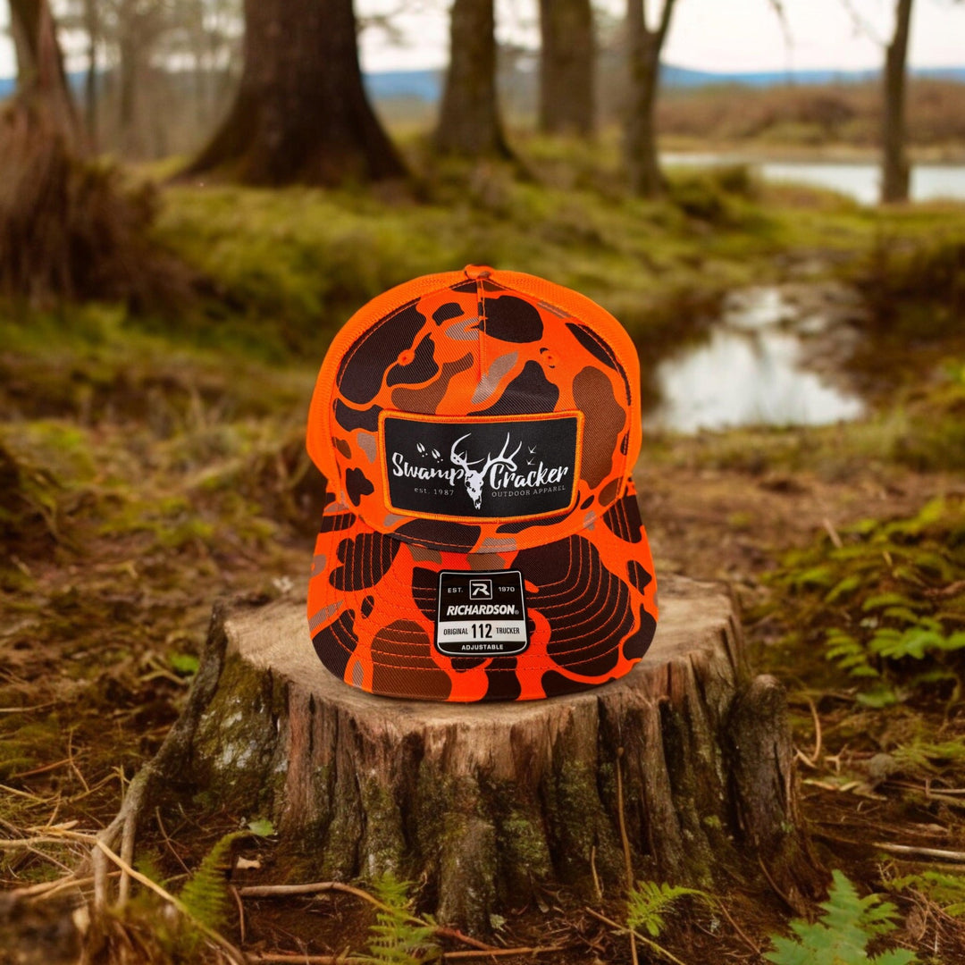 Swamp Cracker Blaze Duck camo logo patch hat - Swamp Cracker Outdoor Apparel