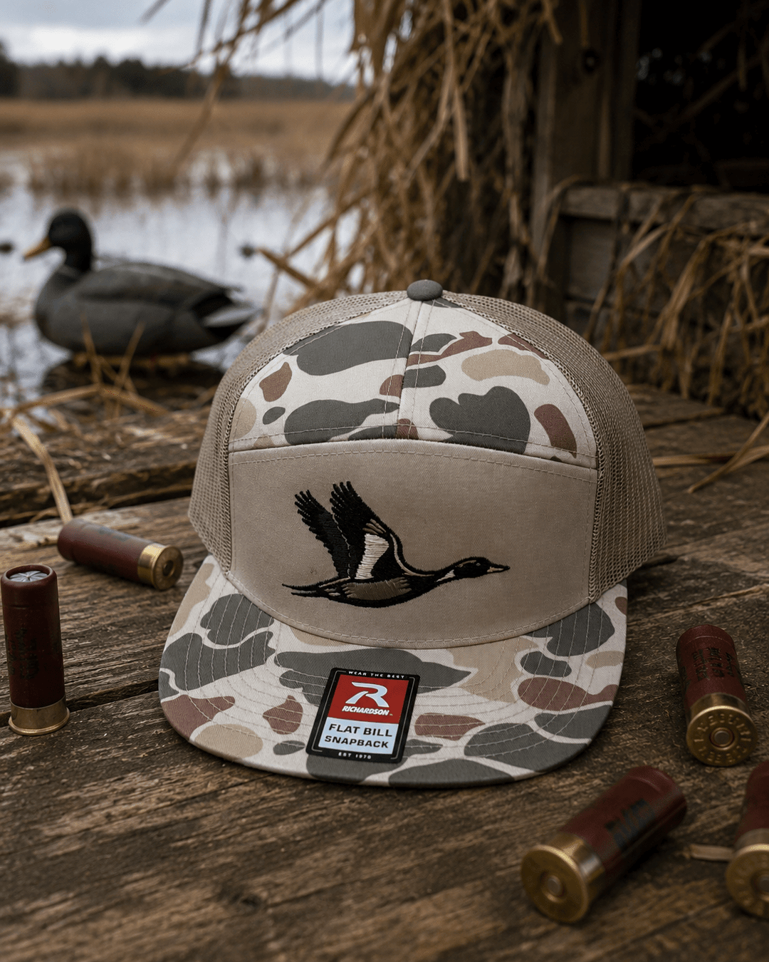Swamp Cracker Flying Pintail Flat Bill Hat - Swamp Cracker Outdoor Apparel