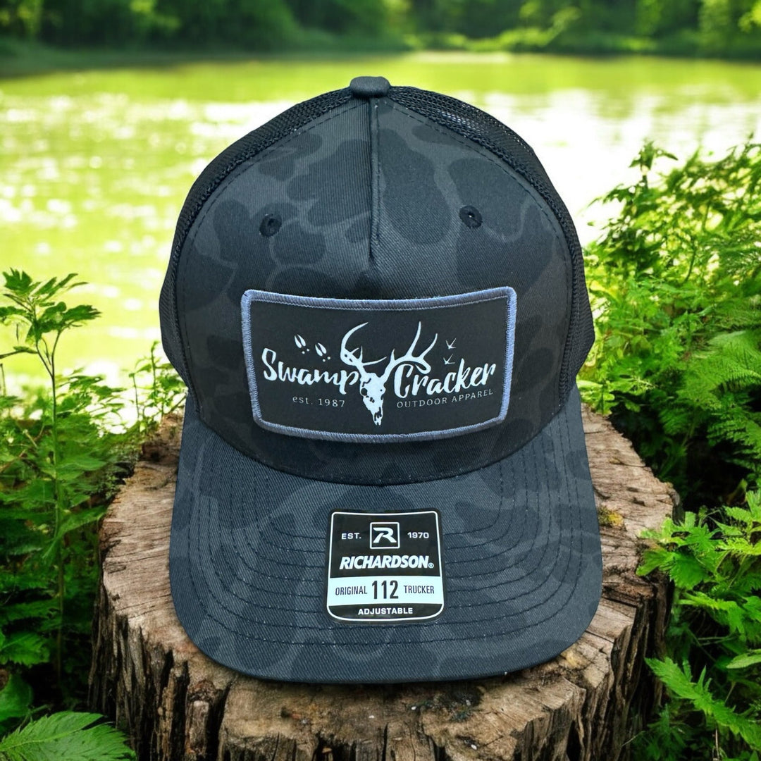 Swamp Cracker Sable Duck camo Logo patch hat - Swamp Cracker Outdoor Apparel